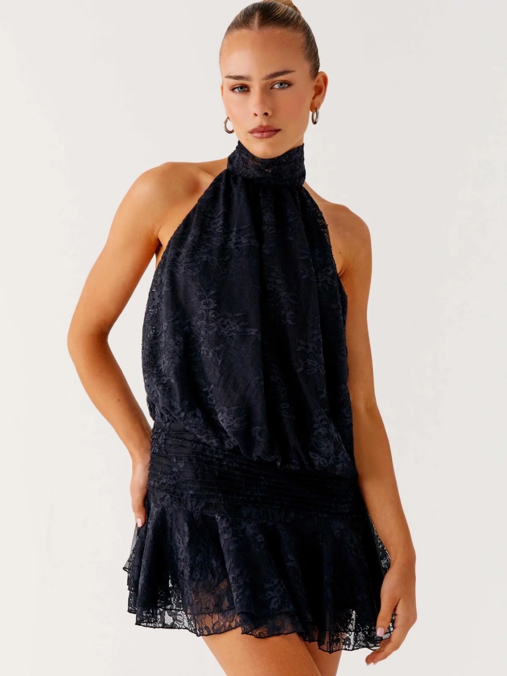 Pepper Mayo: Black Lace Mini Dress